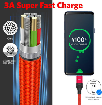Mkeke 3 Pack 5.9Ft USB 2.0 Male-To-Male Data Sync & Fast Charge Cable for Smartphones, Laptops, Tablets