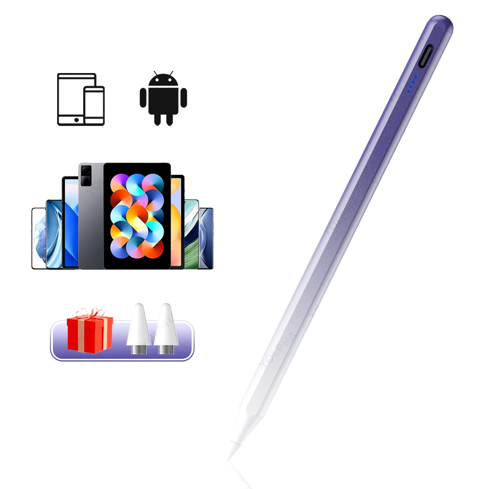 Universal Capacitive Stylus Pen for Android Tablets and Smartphones, Compatible with iPhone, XIAOMI, HUAWEI, and Samsung Devices